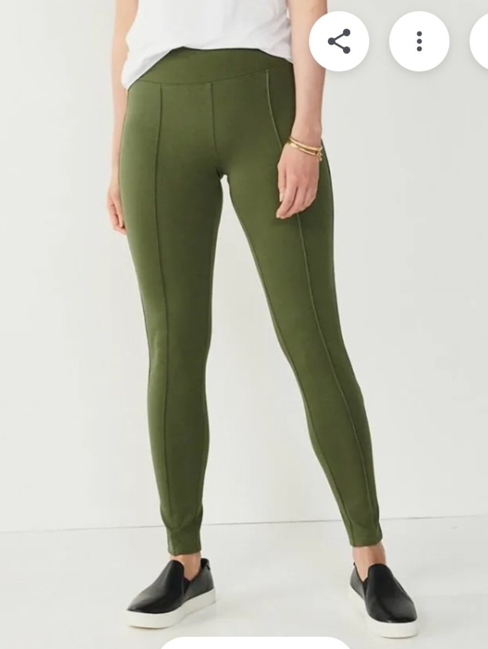 Nine West Olive High-Waist Ponte Leggings XS